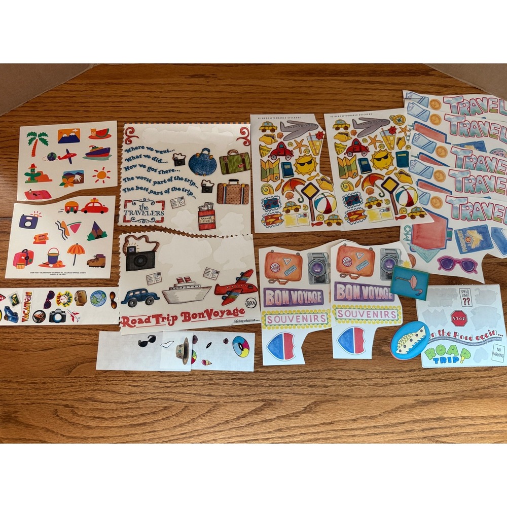 Vintage Travel Sticker Lot Road Trip Bon Voyage Scrapbooking Current Inc Decals